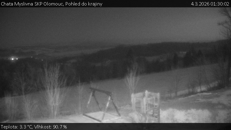 Chata Myslivna SKP Olomouc - Pohled do krajiny - 4.3.2026 v 01:30