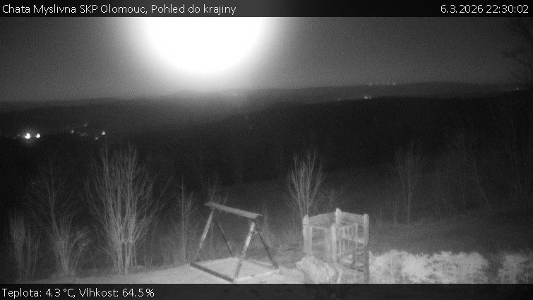 Chata Myslivna SKP Olomouc - Pohled do krajiny - 6.3.2026 v 22:30