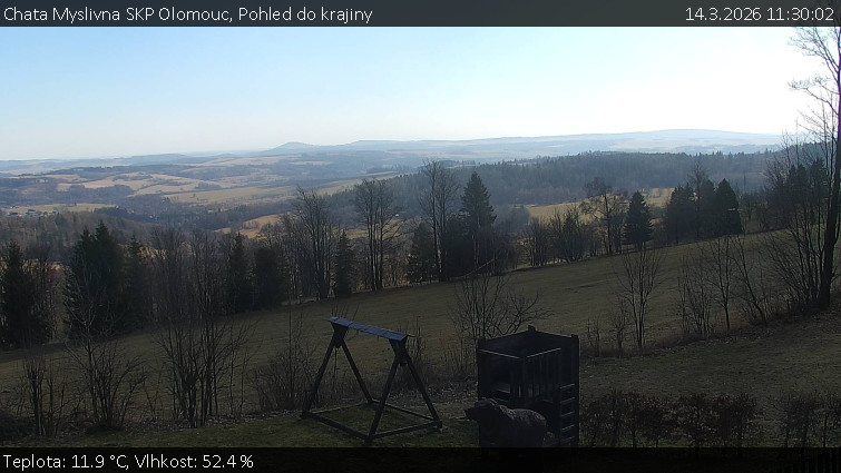 Chata Myslivna SKP Olomouc - Pohled do krajiny - 14.3.2026 v 11:30