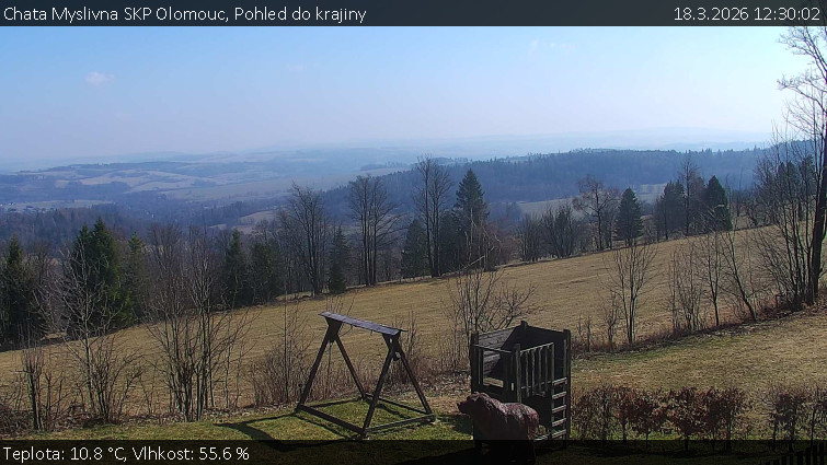 Chata Myslivna SKP Olomouc - Pohled do krajiny - 18.3.2026 v 12:30