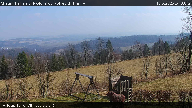 Chata Myslivna SKP Olomouc - Pohled do krajiny - 18.3.2026 v 14:00
