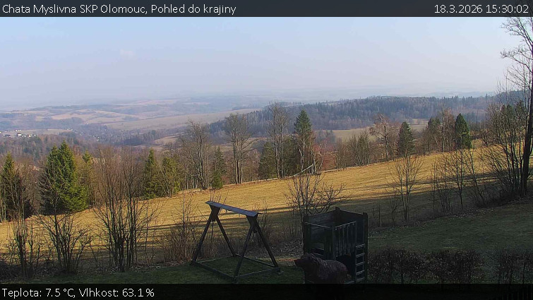 Chata Myslivna SKP Olomouc - Pohled do krajiny - 18.3.2026 v 15:30