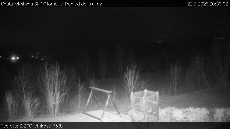 Chata Myslivna SKP Olomouc - Pohled do krajiny - 22.3.2026 v 20:30