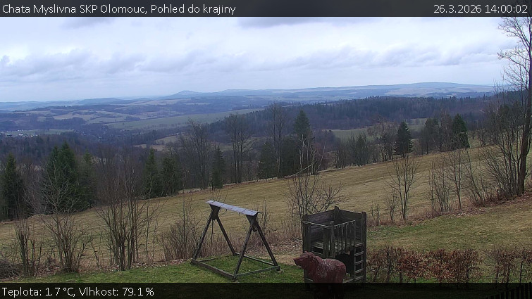 Chata Myslivna SKP Olomouc - Pohled do krajiny - 26.3.2026 v 14:00
