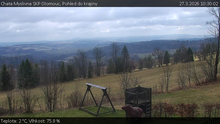 Chata Myslivna SKP Olomouc - Pohled do krajiny - 27.3.2026 v 10:30