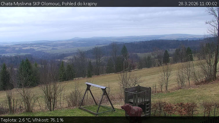 Chata Myslivna SKP Olomouc - Pohled do krajiny - 28.3.2026 v 11:00