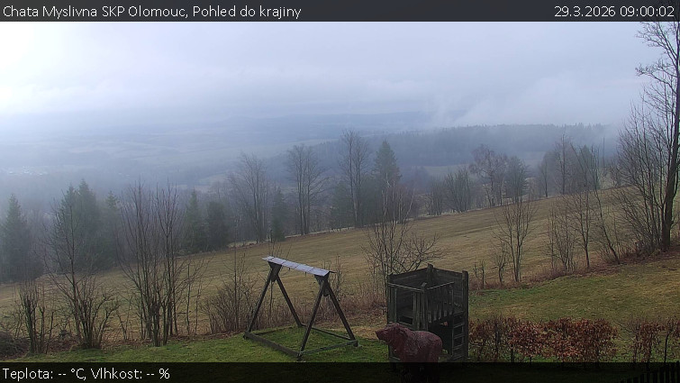 Chata Myslivna SKP Olomouc - Pohled do krajiny - 29.3.2026 v 09:00
