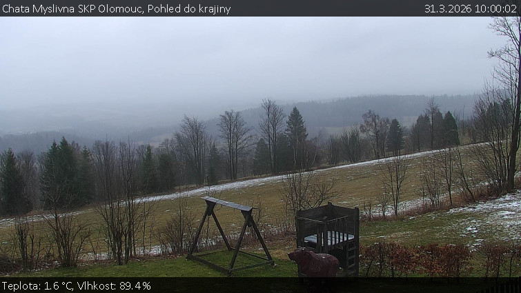 Chata Myslivna SKP Olomouc - Pohled do krajiny - 31.3.2026 v 10:00