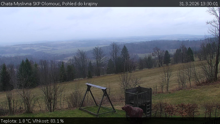Chata Myslivna SKP Olomouc - Pohled do krajiny - 31.3.2026 v 13:30