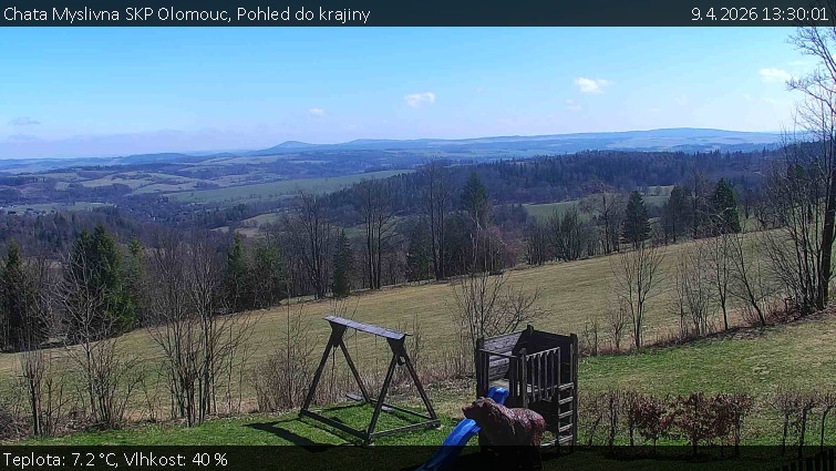 Chata Myslivna SKP Olomouc - Pohled do krajiny - 9.4.2026 v 13:30