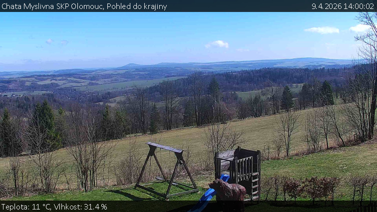 Chata Myslivna SKP Olomouc - Pohled do krajiny - 9.4.2026 v 14:00