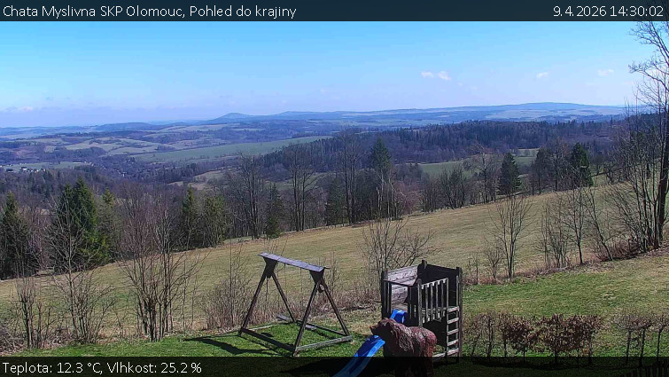 Chata Myslivna SKP Olomouc - Pohled do krajiny - 9.4.2026 v 14:30