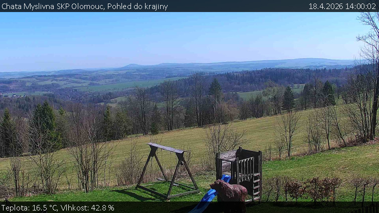 Chata Myslivna SKP Olomouc - Pohled do krajiny - 18.4.2026 v 14:00