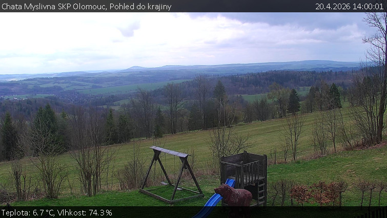 Chata Myslivna SKP Olomouc - Pohled do krajiny - 20.4.2026 v 14:00
