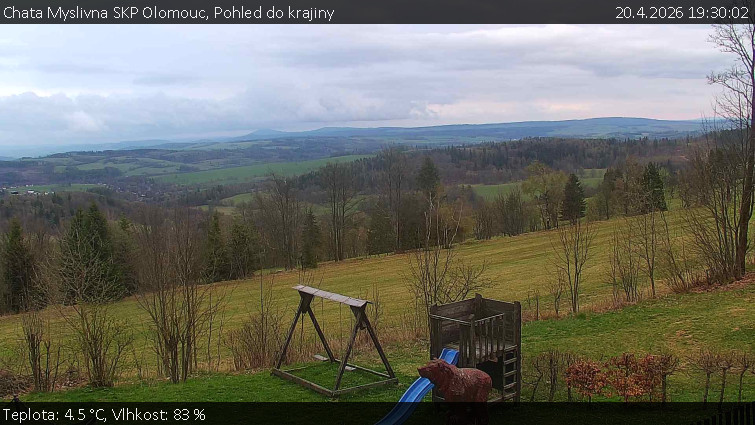 Chata Myslivna SKP Olomouc - Pohled do krajiny - 20.4.2026 v 19:30