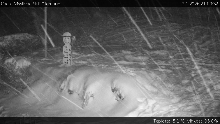 Chata Myslivna SKP Olomouc - Běžecký lyžařský areál Nová Ves - horní část - 2.1.2026 v 21:00