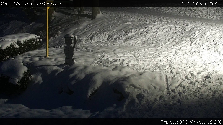 Chata Myslivna SKP Olomouc - Běžecký lyžařský areál Nová Ves - horní část - 14.1.2026 v 07:00