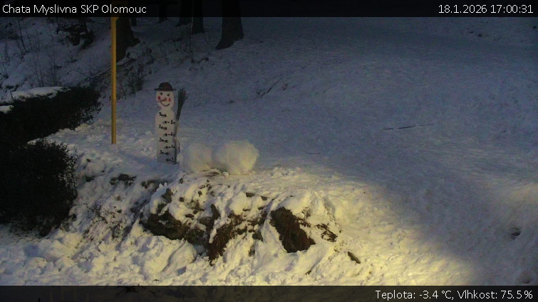 Chata Myslivna SKP Olomouc - Běžecký lyžařský areál Nová Ves - horní část - 18.1.2026 v 17:00