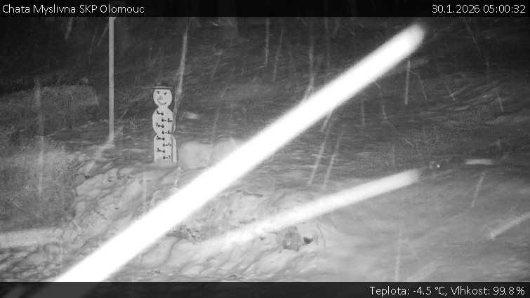Chata Myslivna SKP Olomouc - Běžecký lyžařský areál Nová Ves - horní část - 30.1.2026 v 05:00