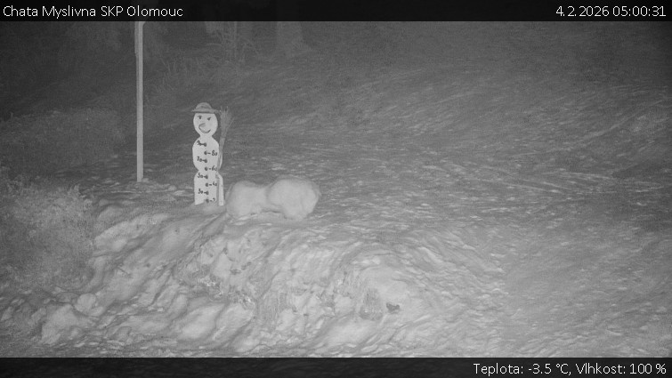 Chata Myslivna SKP Olomouc - Běžecký lyžařský areál Nová Ves - horní část - 4.2.2026 v 05:00