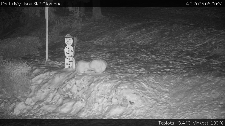 Chata Myslivna SKP Olomouc - Běžecký lyžařský areál Nová Ves - horní část - 4.2.2026 v 06:00