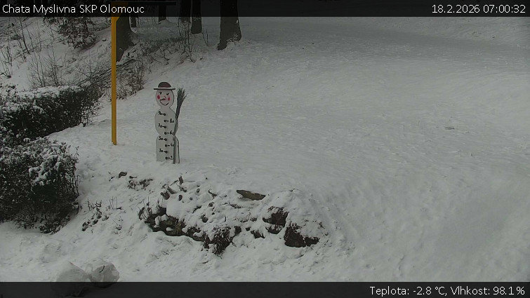 Chata Myslivna SKP Olomouc - Běžecký lyžařský areál Nová Ves - horní část - 18.2.2026 v 07:00