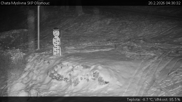 Chata Myslivna SKP Olomouc - Běžecký lyžařský areál Nová Ves - horní část - 20.2.2026 v 04:30