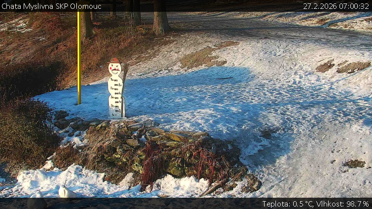 Chata Myslivna SKP Olomouc - Běžecký lyžařský areál Nová Ves - horní část - 27.2.2026 v 07:00