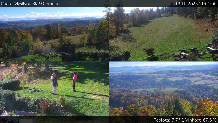 Chata Myslivna SKP Olomouc - Sdružený snímek okolí chaty Myslivna - 19.10.2025 v 11:01 Chata Myslivna SKP Olomouc - Sdružený snímek okolí chaty Myslivna - 19.10.2025 v 11:01