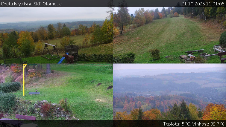Chata Myslivna SKP Olomouc - Sdružený snímek okolí chaty Myslivna - 21.10.2025 v 11:01 Chata Myslivna SKP Olomouc - Sdružený snímek okolí chaty Myslivna - 21.10.2025 v 11:01