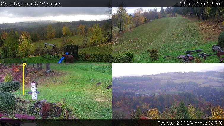 Chata Myslivna SKP Olomouc - Sdružený snímek okolí chaty Myslivna - 28.10.2025 v 09:31 Chata Myslivna SKP Olomouc - Sdružený snímek okolí chaty Myslivna - 28.10.2025 v 09:31