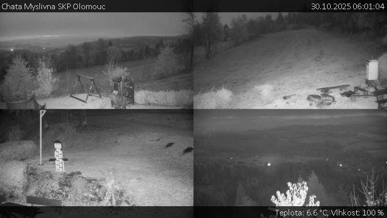 Chata Myslivna SKP Olomouc - Sdružený snímek okolí chaty Myslivna - 30.10.2025 v 06:01