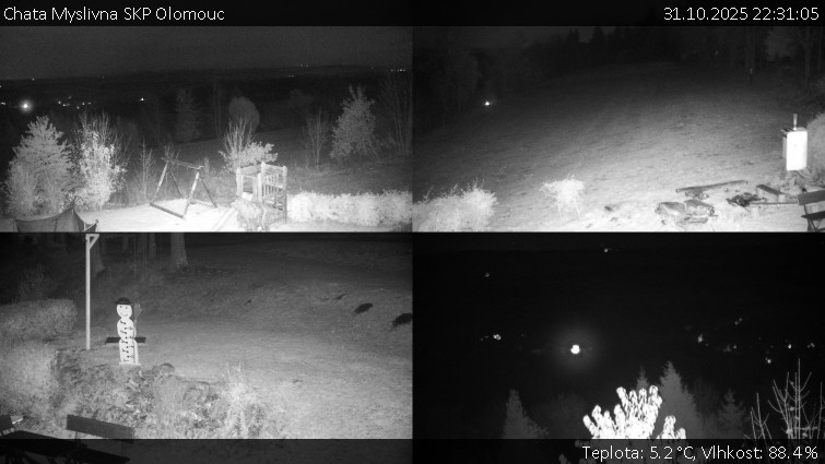 Chata Myslivna SKP Olomouc - Sdružený snímek okolí chaty Myslivna - 31.10.2025 v 22:31 Chata Myslivna SKP Olomouc - Sdružený snímek okolí chaty Myslivna - 31.10.2025 v 22:31