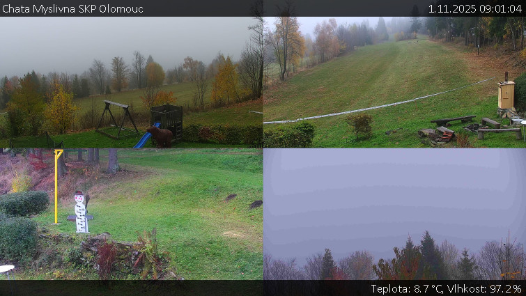 Chata Myslivna SKP Olomouc - Sdružený snímek okolí chaty Myslivna - 1.11.2025 v 09:01