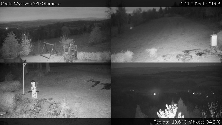 Chata Myslivna SKP Olomouc - Sdružený snímek okolí chaty Myslivna - 1.11.2025 v 17:01 Chata Myslivna SKP Olomouc - Sdružený snímek okolí chaty Myslivna - 1.11.2025 v 17:01