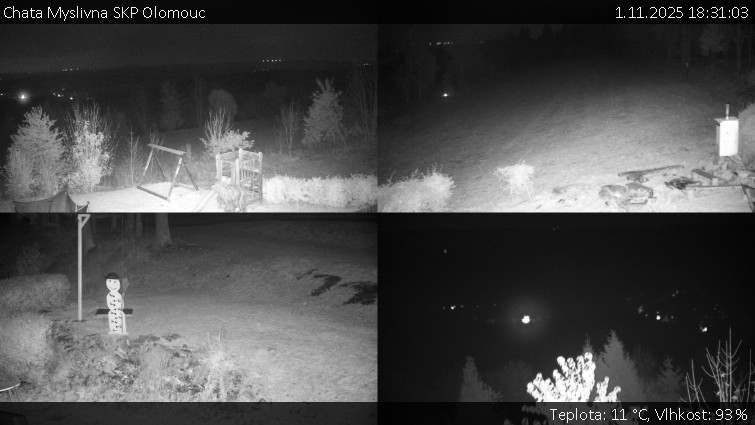 Chata Myslivna SKP Olomouc - Sdružený snímek okolí chaty Myslivna - 1.11.2025 v 18:31 Chata Myslivna SKP Olomouc - Sdružený snímek okolí chaty Myslivna - 1.11.2025 v 18:31