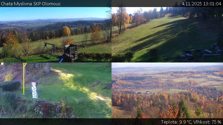 Chata Myslivna SKP Olomouc - Sdružený snímek okolí chaty Myslivna - 4.11.2025 v 13:01