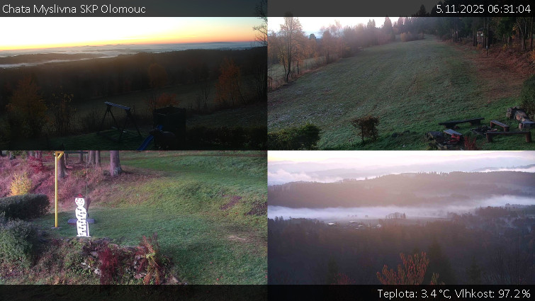 Chata Myslivna SKP Olomouc - Sdružený snímek okolí chaty Myslivna - 5.11.2025 v 06:31