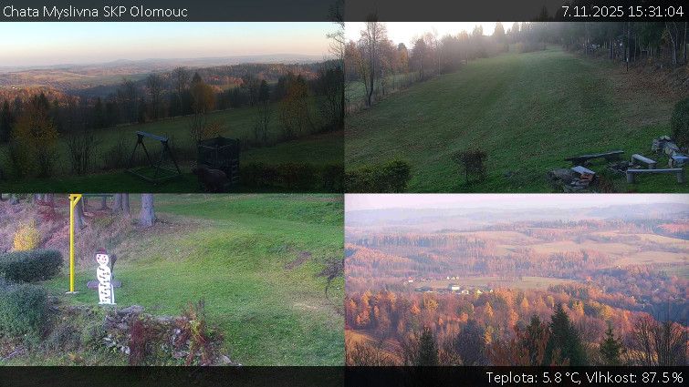 Chata Myslivna SKP Olomouc - Sdružený snímek okolí chaty Myslivna - 7.11.2025 v 15:31