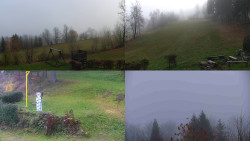 Sdružený snímek okolí chaty Myslivna