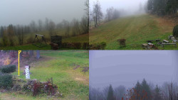 Sdružený snímek okolí chaty Myslivna