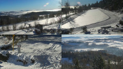 Sdružený snímek okolí chaty Myslivna