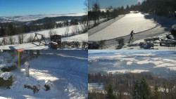 Sdružený snímek okolí chaty Myslivna