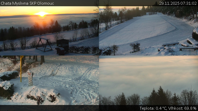 Chata Myslivna SKP Olomouc - Sdružený snímek okolí chaty Myslivna - 29.11.2025 v 07:31