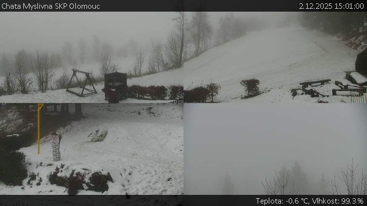 Chata Myslivna SKP Olomouc - Sdružený snímek okolí chaty Myslivna - 2.12.2025 v 15:01