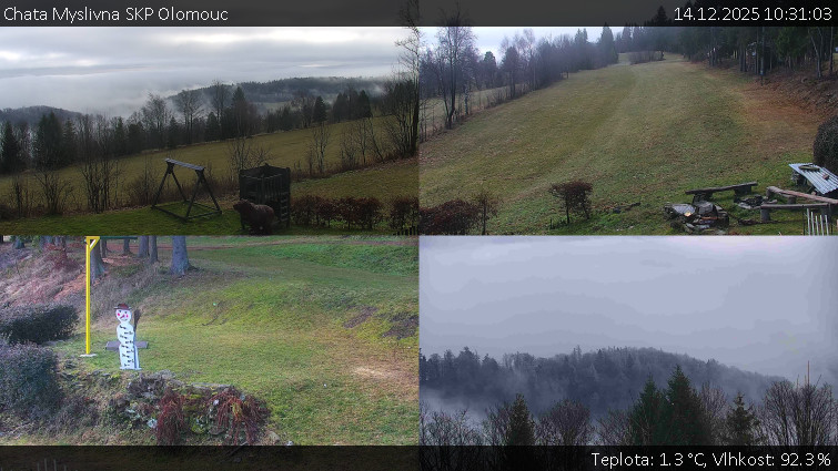 Chata Myslivna SKP Olomouc - Sdružený snímek okolí chaty Myslivna - 14.12.2025 v 10:31