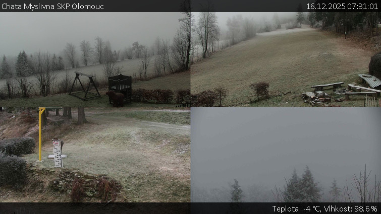 Chata Myslivna SKP Olomouc - Sdružený snímek okolí chaty Myslivna - 16.12.2025 v 07:31