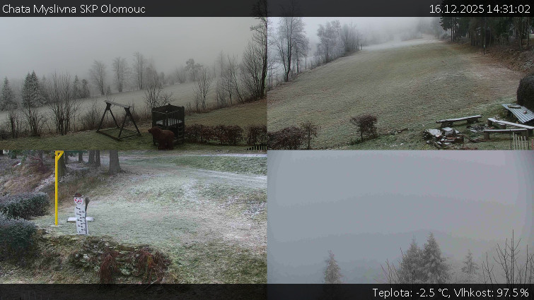 Chata Myslivna SKP Olomouc - Sdružený snímek okolí chaty Myslivna - 16.12.2025 v 14:31