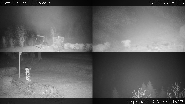 Chata Myslivna SKP Olomouc - Sdružený snímek okolí chaty Myslivna - 16.12.2025 v 17:01