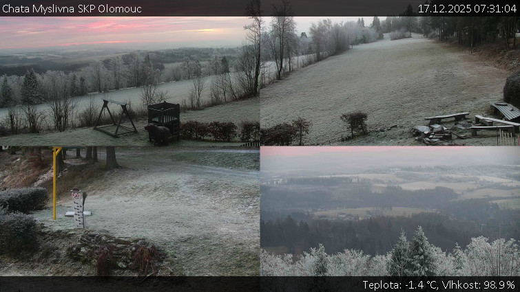 Chata Myslivna SKP Olomouc - Sdružený snímek okolí chaty Myslivna - 17.12.2025 v 07:31